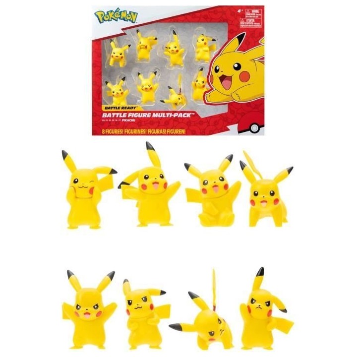 Figurines Pokémon - Pack de 8 Pikachu - Bandai