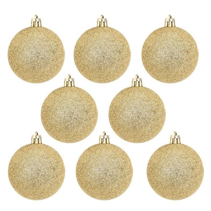 AUTOUR DE MINUIT Set de 8 boules pailletées - Ø5 cm - Noir