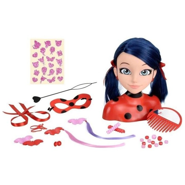 Tete a coiffer Miraculous Ladybug - BANDAI - Rouge - Licence Miraculou