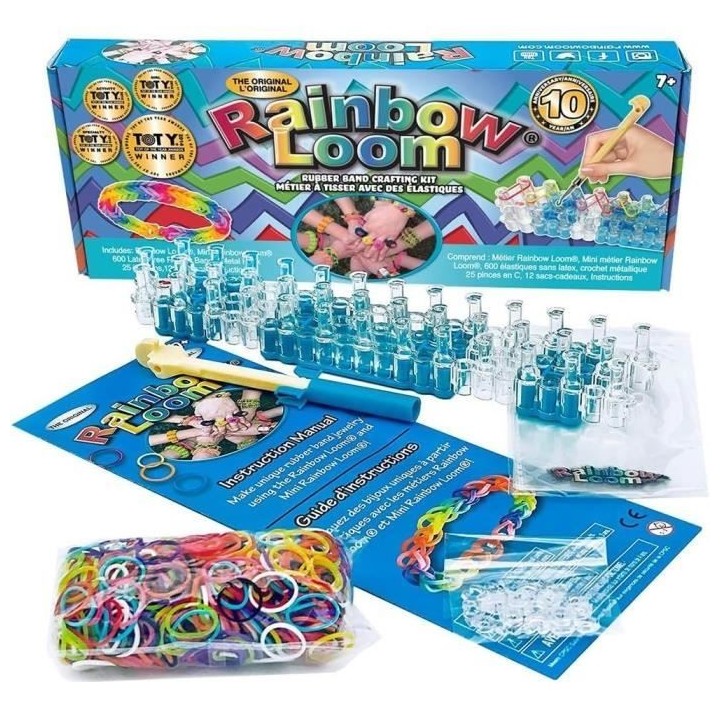Rainbow Loom Original - Bandai - Métier a tisser avec 600 élastiques
