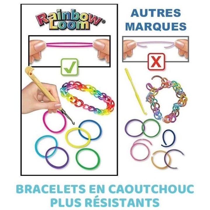 Rainbow Loom Original - Bandai - Métier a tisser avec 600 élastiques