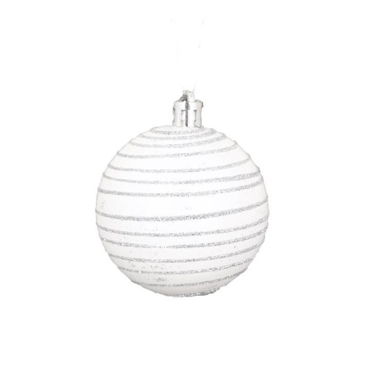 AUTOUR DE MINUIT Set de 6 boules décorées finition mate - Ø6 cm - B