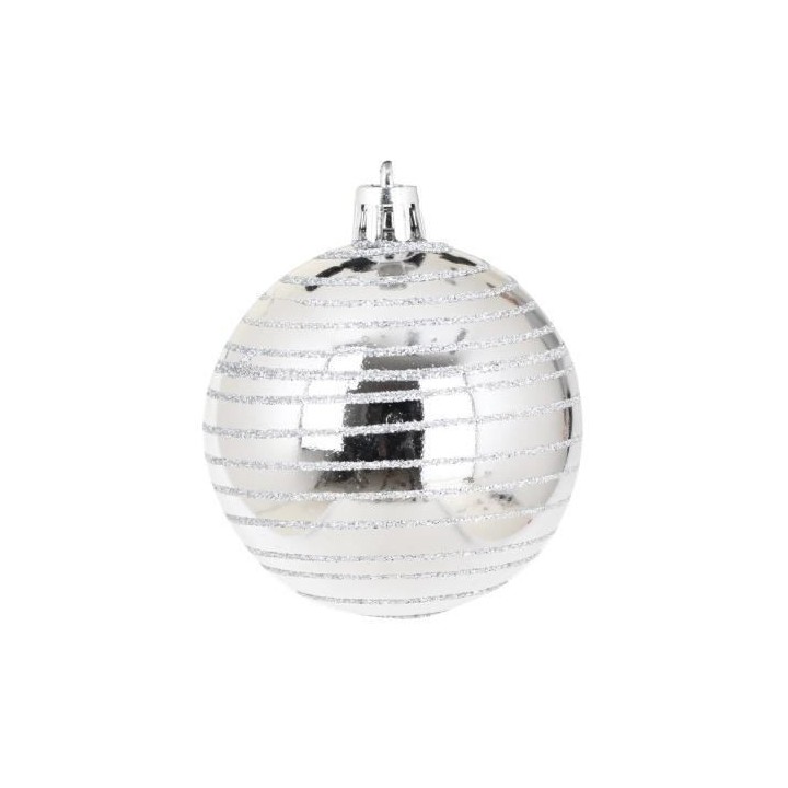 AUTOUR DE MINUIT Set de 6 boules décorées finition brillante - Ø6 c