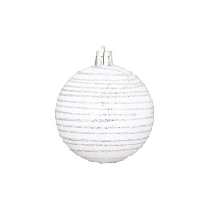 AUTOUR DE MINUIT Set de 6 boules décorées finition brillante - Ø6 c