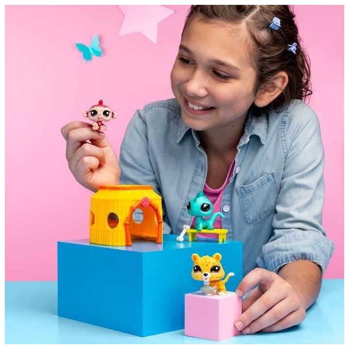 BANDAI - Littlest Pet Shop - Pack Tiki Jungle - 3 animaux et accessoir