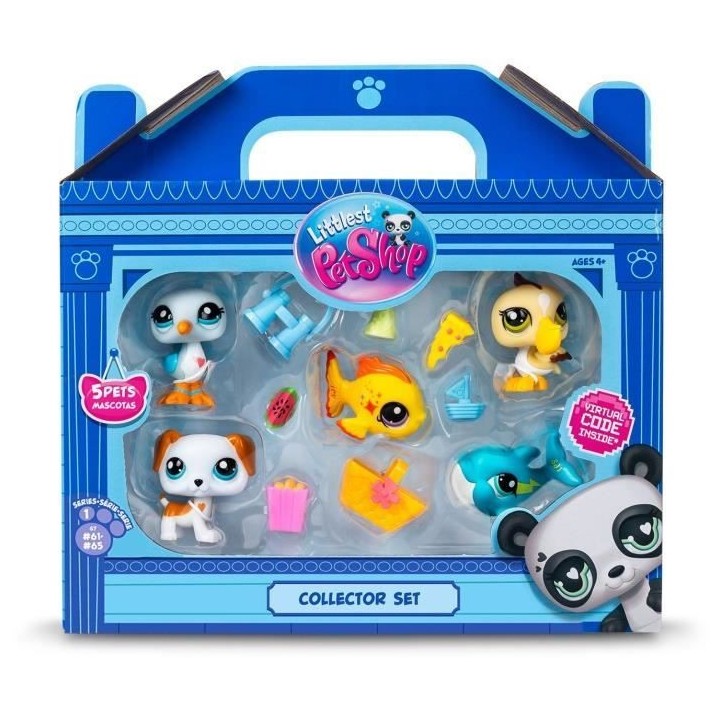 BANDAI - Littlest Pet Shop - Collector Set Theme Plage - 5 animaux et