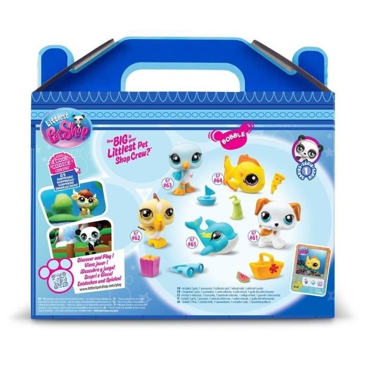 BANDAI - Littlest Pet Shop - Collector Set Theme Plage - 5 animaux et