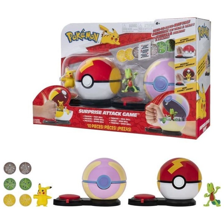 2 Poké Balls avec leur Pokémon et 6 disques d'attaques - BANDAI - Po