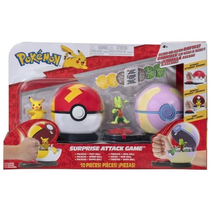 2 Poké Balls avec leur Pokémon et 6 disques d'attaques - BANDAI - Po