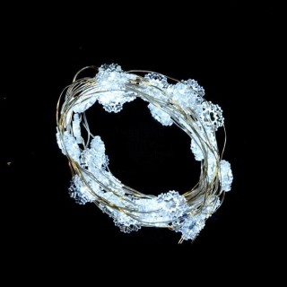 AUTOUR DE MINUIT Guirlande déco 50 miniled - 5 m - Blanc avec flocons