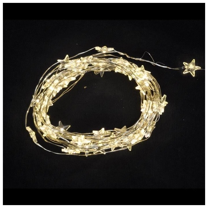 AUTOUR DE MINUIT Guirlande déco 50 miniled - 5 m - Blanc chaud avec