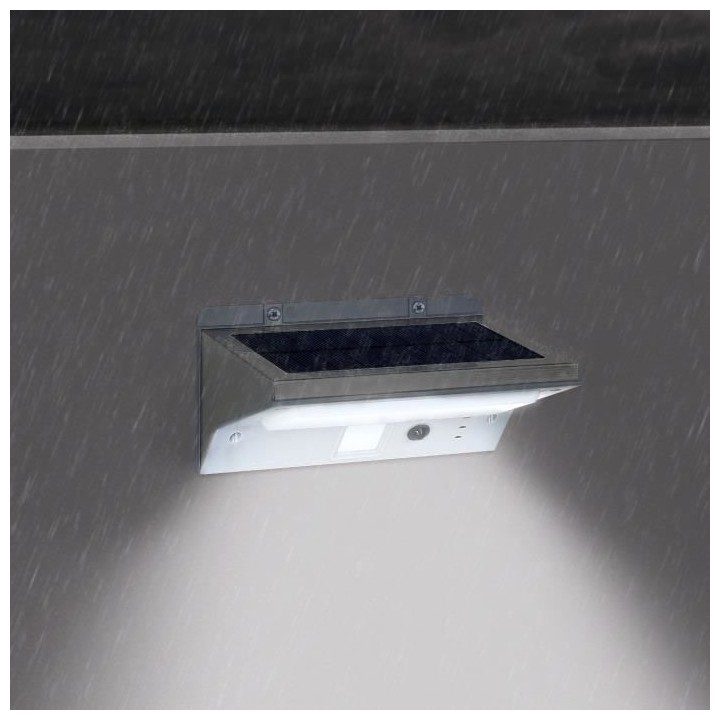 Spot solaire mural extérieur étanche avec détecteur - LUMI JARDIN -