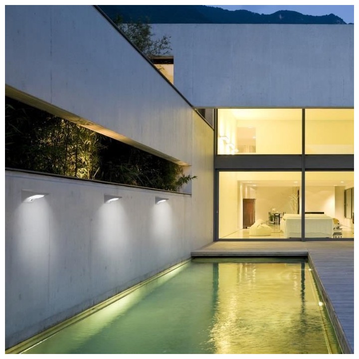 Spot solaire mural extérieur étanche avec détecteur - LUMI JARDIN -