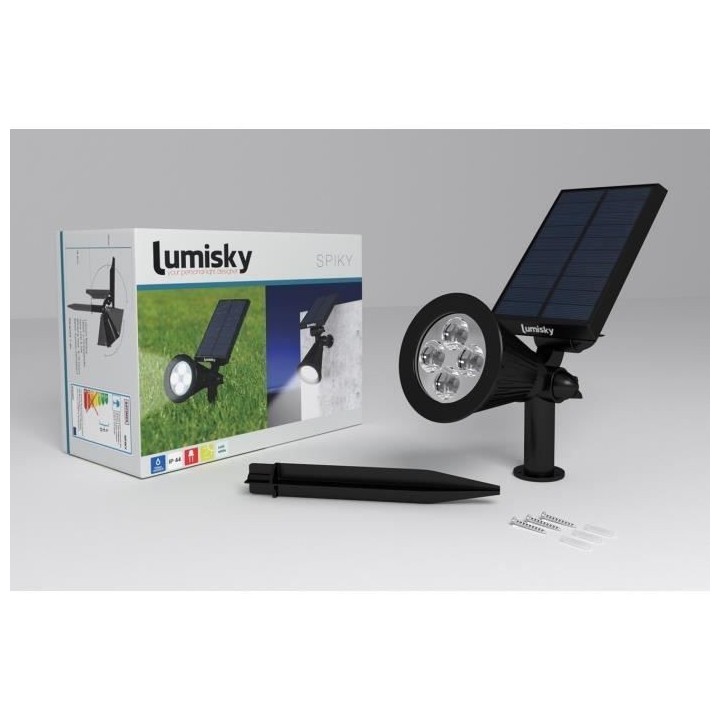 Spot solaire extérieur étanche - LUMISKY - 4 LEDs blanches - 200 Lm