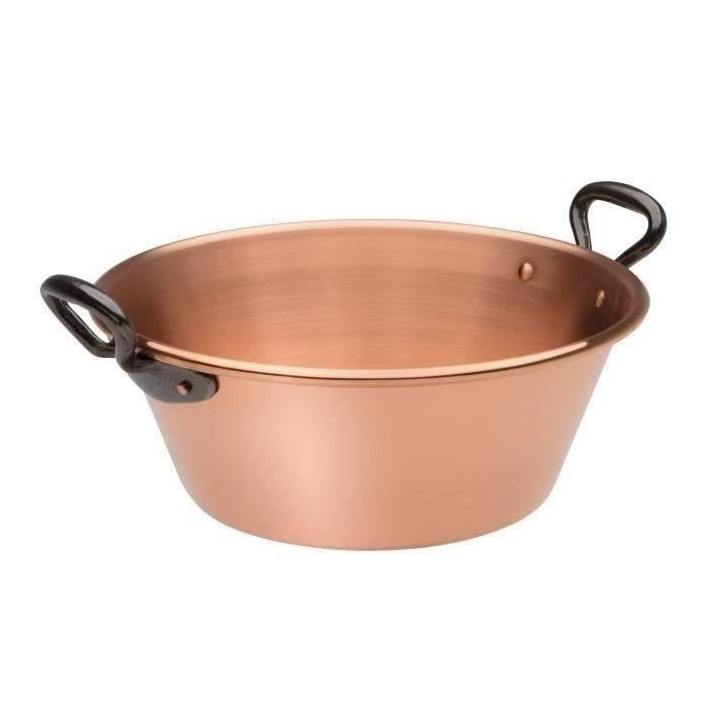 BAUMALU Bassine a confiture 26 cm cuivre 12/10eme anses fonte