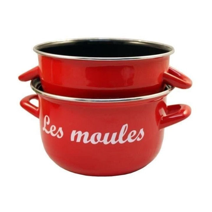 BAUMALU Marmite a moules - 24 cm - Rouge marquage
