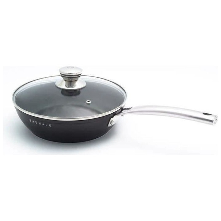 Sauteuse 28 cm + couvercle en verre BLACK EDITION