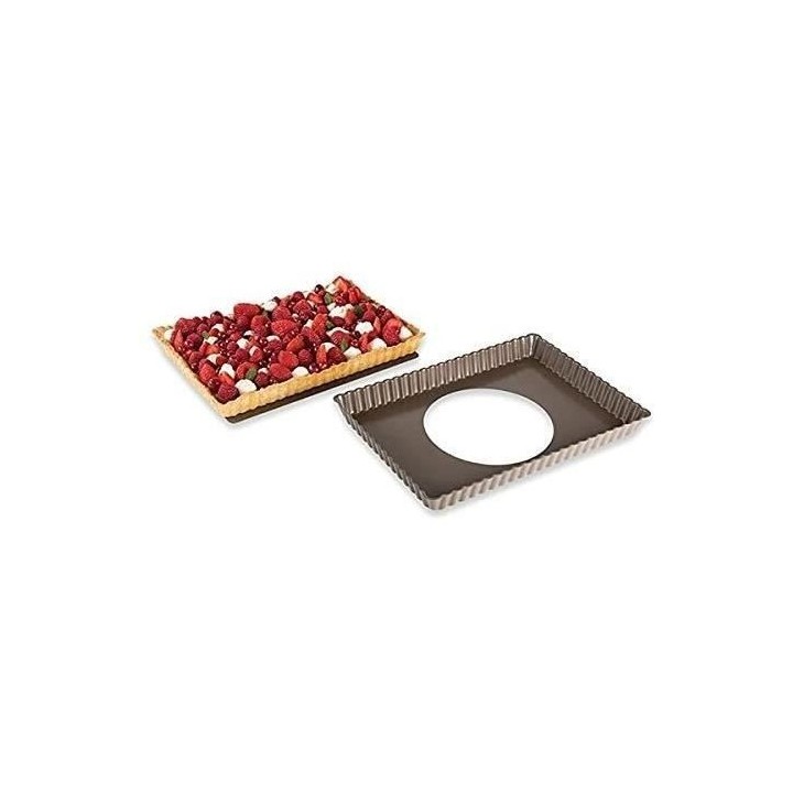 Moule tarte rectangulaire 31x21x3 cm fond amovible SUCRE & GOURMANDISE