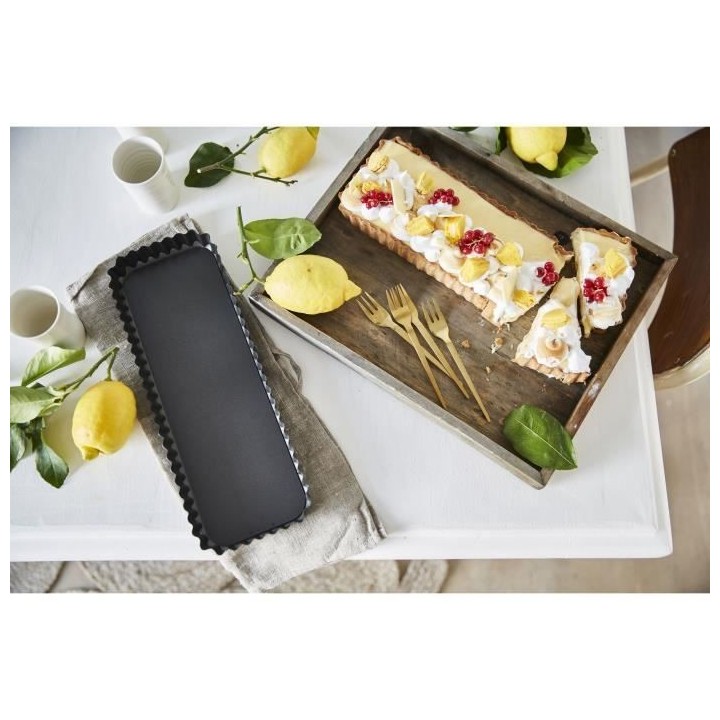 Moule tarte rectangulaire 31x21x3 cm fond amovible SUCRE & GOURMANDISE