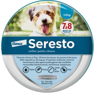 SERESTO Chien Collier Anti-Puces et Anti-Tiques -8kg 1 unité