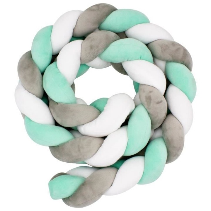 Tresse de décoration BABYCALIN - Coussin - Velours - 200 cm - Vert et