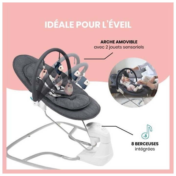 Babymoov Balancelle électrique bébé Swoon Touch - Télécommande in