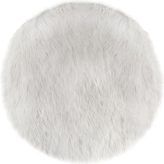 Tapis Fourrure rond - Blanc - En acrylique - Diametre 90 cm