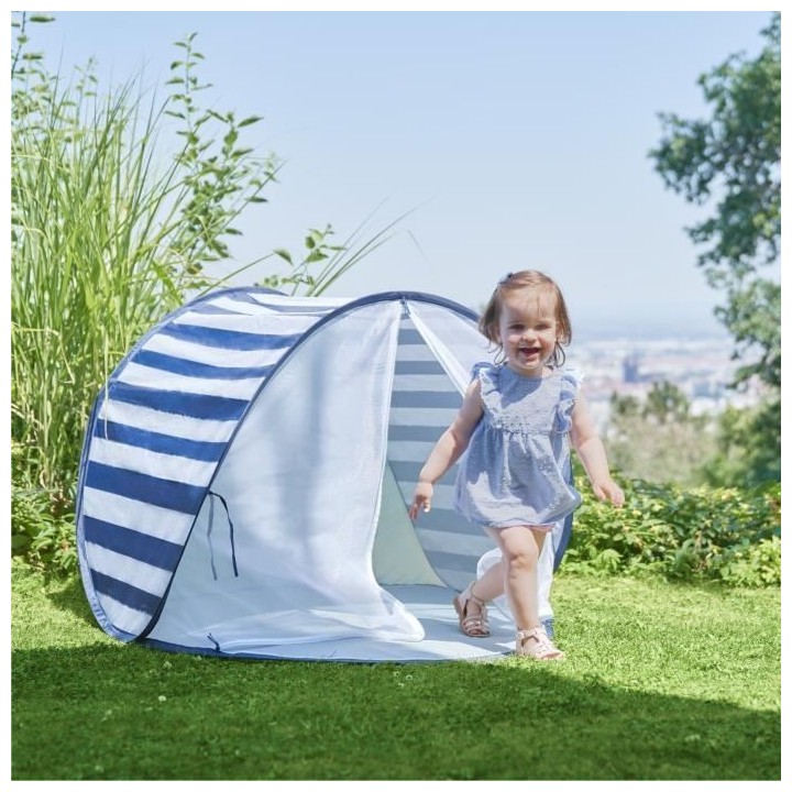 Babymoov Tente Anti-UV FPS 50+ Mariniere - Moustiquaire intégrée