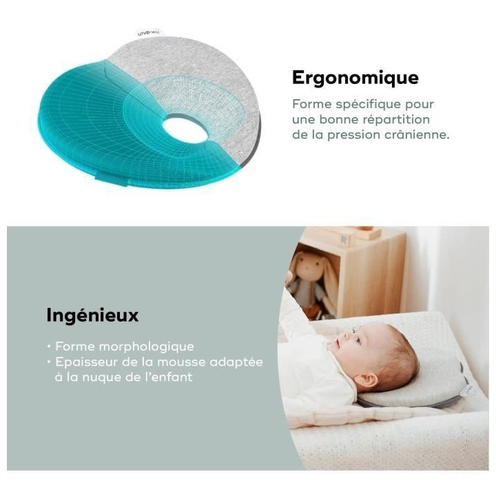 BABYMOOV Support de tete morphologique pour bébé Lovenest Original,