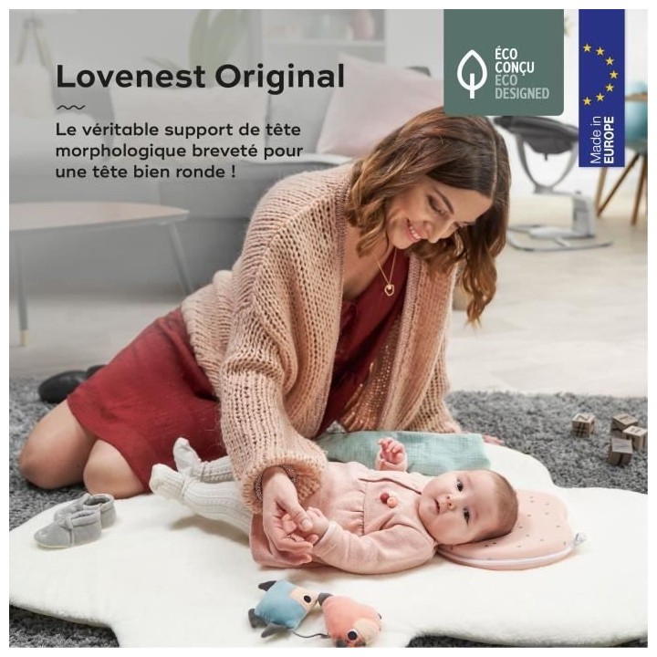 Babymoov Support de tete ergonomique Lovenest Original, Pinky