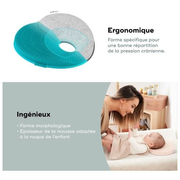 Babymoov Support de tete ergonomique Lovenest Original, Pinky