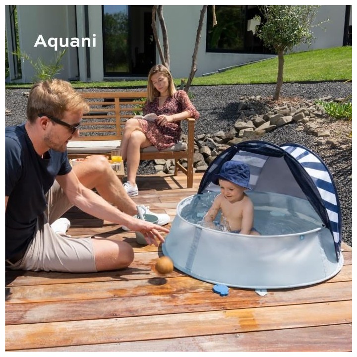BABYMOOV Aquani mariniere 3 en 1, aire de jeux, piscine & lit d'appoin