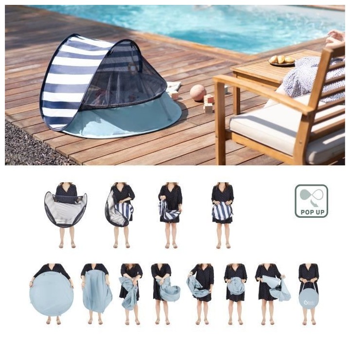 BABYMOOV Aquani mariniere 3 en 1, aire de jeux, piscine & lit d'appoin