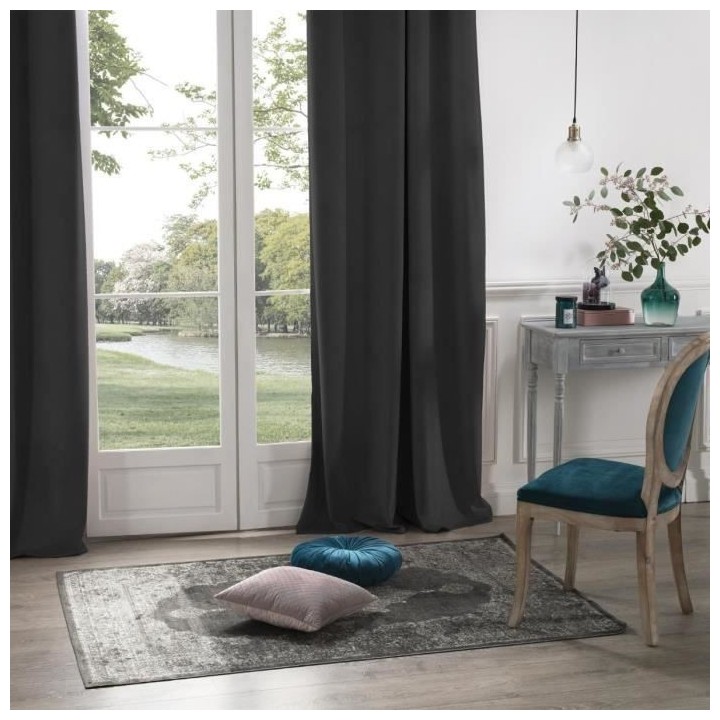 Rideau velours 140 x 260 Gris