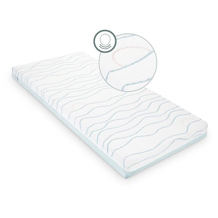 Matelas Cosy'Lite Ergonomique BABYMOOV, anti-tete plate, respirant, 70