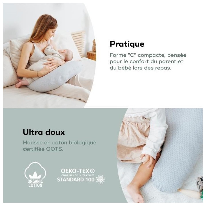 BABYMOOV B.LOVE Coussin de maternité et allaitement, certifié oeko-T