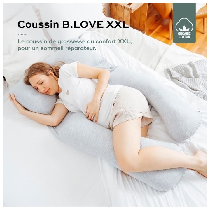 Coussin de grossesse et d'allaitement BABYMOOV en Coton Bio B.LOVE XXL