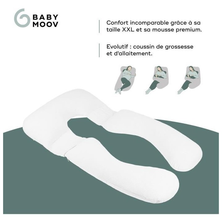 Coussin de grossesse et d'allaitement BABYMOOV en Coton Bio B.LOVE XXL