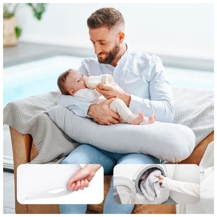 Coussin de grossesse et d'allaitement BABYMOOV en Coton Bio B.LOVE XXL