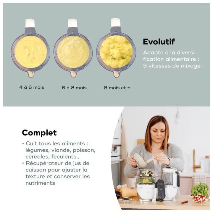 Babymoov Pack Nutribaby(+) Blanc & 3 Babybols 180mL + 2 cuilleres - Id