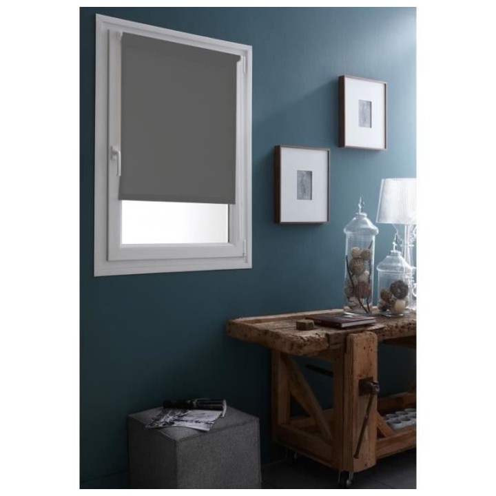 MADECOSTORE Store Enrouleur Occultant Sans percer - Gris souris - L56