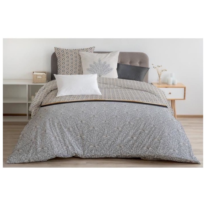 LE LOUXOR Parure de couette 100% coton - Jaune - 220x240 cm