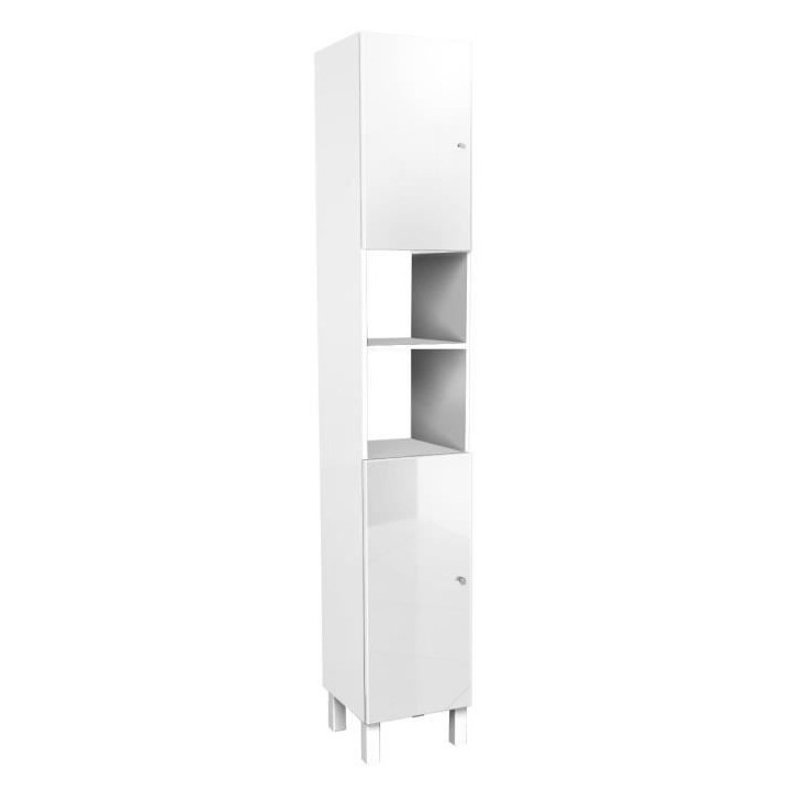 CORAIL Colonne de salle de bain L 30 cm - Blanc brillant