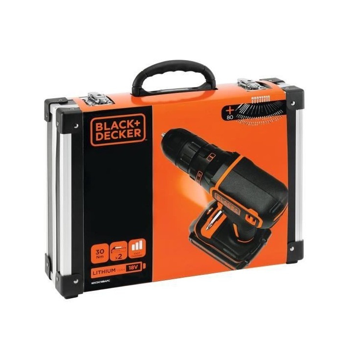 BLACK+DECKER Perceuse Visseuse Sans Fil 18 V Li-Ion avec Chargeur BDCD