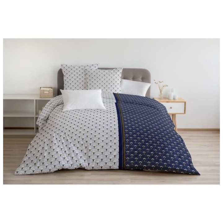 LE RAINBOW Parure de couette 100% coton - Bleu - 220x240 cm