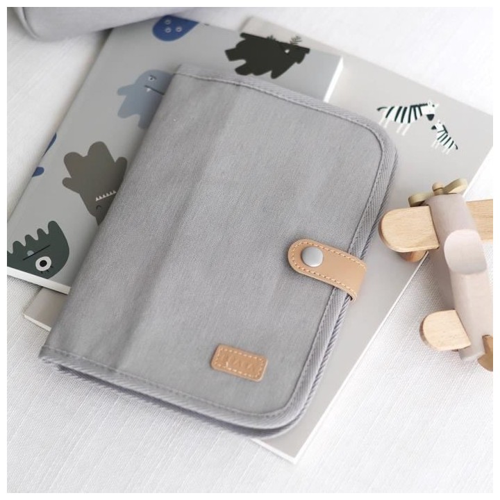 BEABA, Protege carnet de santé canvas gris perle
