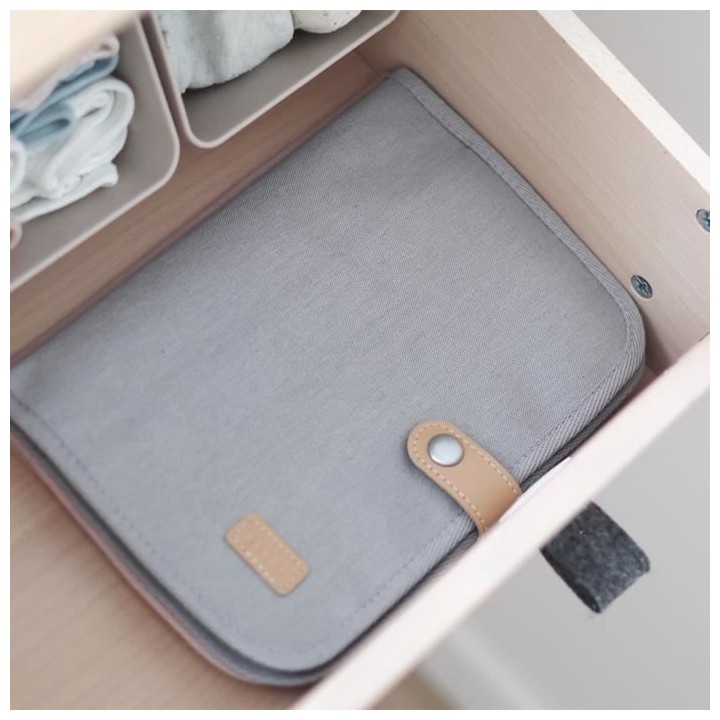 BEABA, Protege carnet de santé canvas gris perle