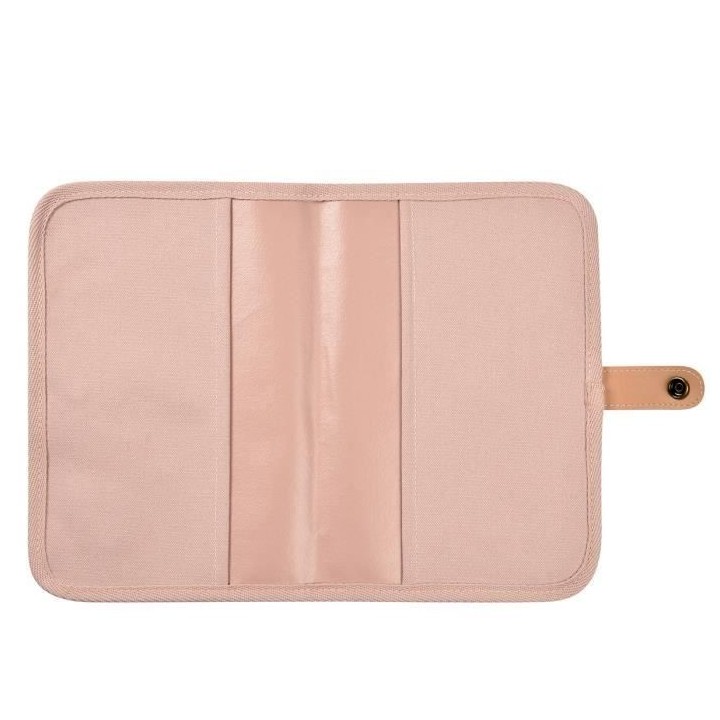 BEABA, Protege carnet de santé canvas rose poudré