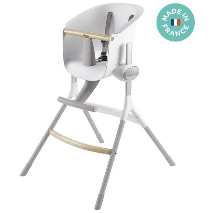 BEABA Chaise haute bébé Up&Down Gris/Blanc