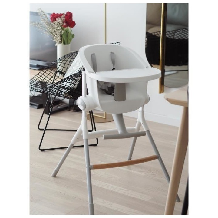 BEABA Chaise haute bébé Up&Down Gris/Blanc